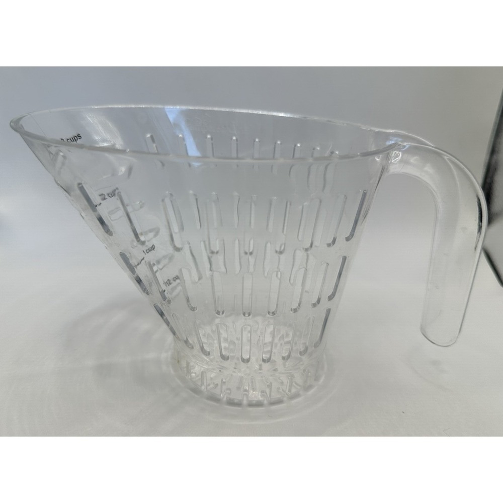 Pampered Chef Easy Read 3 Cup Measuring Colander #2324 Strainer Clear Plastic